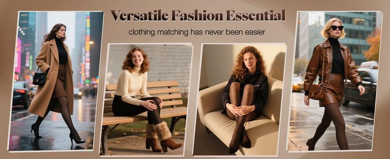 THE ORIGINAL! 5 SHADES SIZE S-3XL Magic Fleece Lined Leggings Closed Foot Fleece Tights for Women Plus Size & Light to Brown Fur Cozy Warm Winter Wardrobe Essentials Christmas gifts Stretchy Womenswear Fits Oversized Oversized Minimalist Skirts Sweaters S