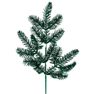 20.75"L Glitter Noble Fern Spray Emerald Green XS250906