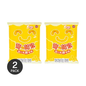 KWAN Taiwan Curved Crunchy Corn Sticks with Condensed Milk Flavor 52g/ Pack - Nostalgic Snack