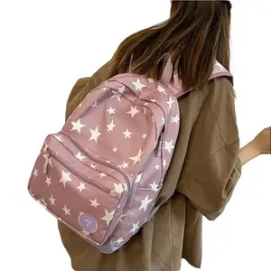 Y2K Backpack for Teens Spacious Lightweight Laptop Bag with Pink Star Pattern High School College Student Backpack cute middle high school student Women's Travel Backpack Large Capacity gift idea bean christmas usacollege
