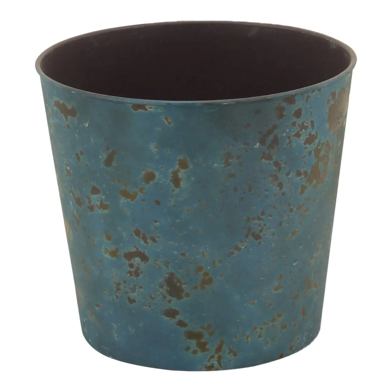 Cheungs PP-101RB 9 in. Round Tapered Recycled Plastic Planter - Rustic Blue, 3 lbs, 8x9x9 in Rustic Planters for Outside, Indoor-Outdoor Use for Everyday Use