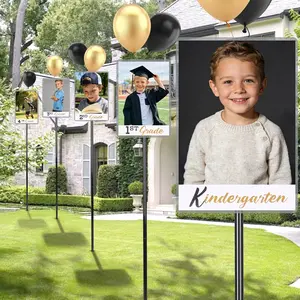 2026 Graduation Decorations K-12 Photo Display Yard Signs with Stakes, Senior School Year Picture Timeline Lawn Decor, Supports Photos up to 8×10, Class of 2026 Graduation Gifts Party Decor