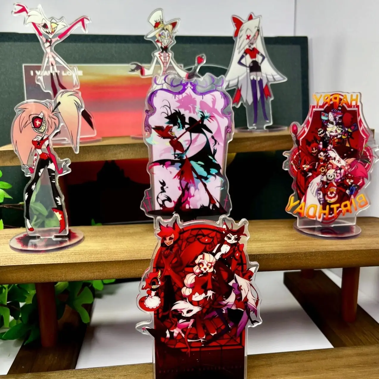 Hazbin Hotel Acrylic Standee: Alastor Vox Angel Dust Stand Anime Figure Model Fans Gift