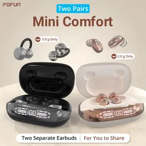 FOFUN F20 3-in-1Power bank & Ear clip type & Sleeping type wireless Bluetooth headphones,Can charge the phone in reverse,With two pairs of headphones included,with excellent sound transmission quality,Waterproof and sweat-proof