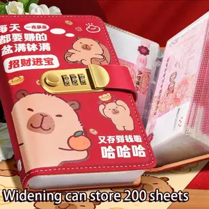 Water Pig Money Saving Wallet, Large Capacity Cash Savings Book, Password Lock Currency Storage Album, New Version Paper Bill Coin Collection