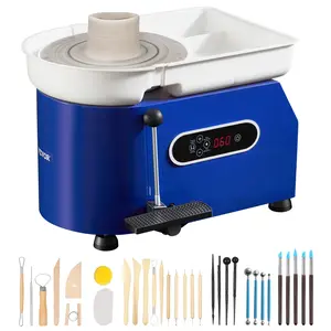 VEVOR Pottery Wheel, TikTokShopBlackFriday, 450W, For Adults and Beginners, 11in Clay Wheel Machine,  Adjustable 60-300RPM Speed Handle and Pedal, ABS Detachable Basin, Accessory Kit for Craft DIY, LCD Touch Screen, Blue