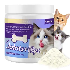VAEORI Joints + Hips for Cats - Advanced Joint Support with Glucosamine Chondroitin & MSM - Systemic Enzyme & Probiotics Powder - 3.8oz - USA Made - GMP & NSF Certified - Peak Mobility Formula for Enhanced Comfort & Immune Balance