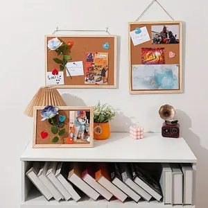 Softboard with Wooden Frame, Desktop Wall Decor Announcement Board, Refrigerator Menu Bar, Display Stand, Office and Home Decoration, Home Decor Products, Desk Wall Sign