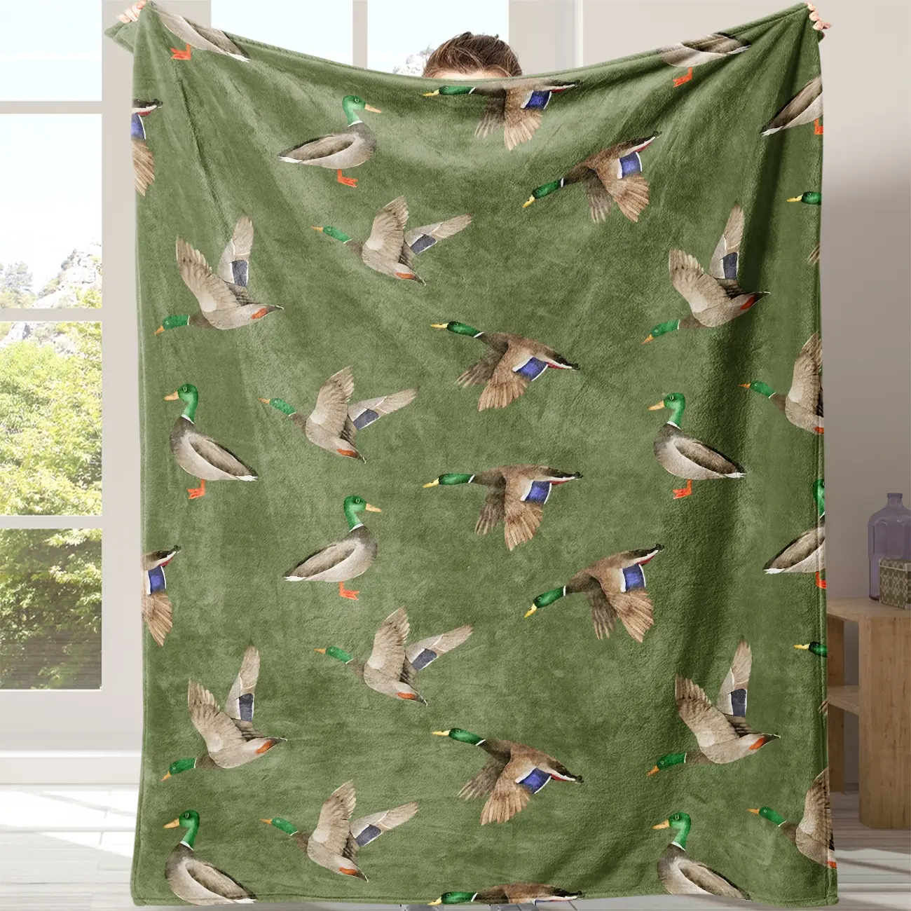 Duck Flannel Blanket, Soft Warm Sofa Bed Throw, Cozy Throw Blanket, Comfy Blankets, Lightweight Travel Camping Office Chair Cover, Home Gift Idea, Blankets for Sofa, Soft Warming Blanket