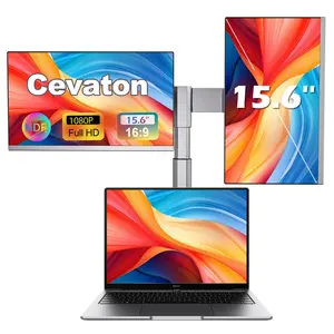 Laptop Screen Extender(lt's Not a Computer), 15.6" Portable Triple Monitor for Laptop,IPS Ultra-Thin Zero Frame Monitor Built-in Speakers Compatible with Mac, Windows, Chrome, Fits Laptops