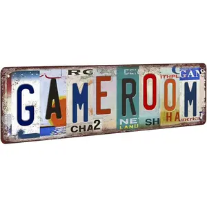 Game Room Decor Vintage Game Room Metal Tin Signs Street Signs Man Cave Home Wall Decor Gaming Wall Decor Boys Room Decor 10-12 Year Old Gamer Accessories 4x16 Inch