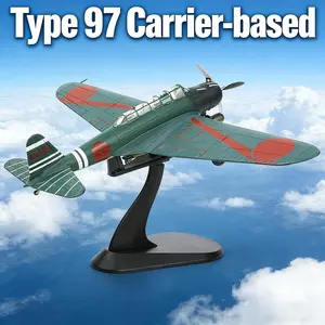 1/72 Scale Japan Type 97 Naval Attack Aircraft Model World War II Retro Warplane Metal Diecast Aircraft Model for Adults Military Enthusiasts Collections or Gift