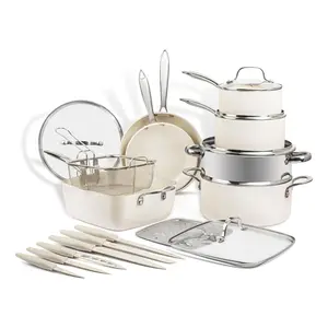 Gotham Steel Naturals 20-pc Nonstick Cookware Set & Knife Set