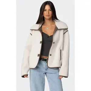 Edikted Women's Frost Oversized Faux Shearling Jacket