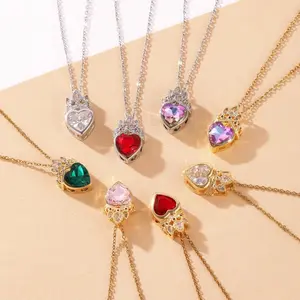 Stainless Steel Princess Crown Charm Necklace Women Fashion Wedding Party Jewelry School Blair Crown Rapunzel Necklace Gift