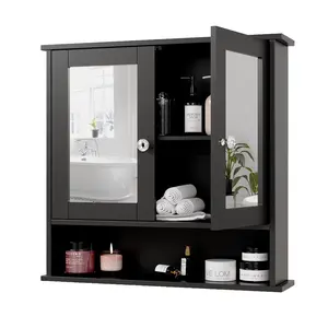 Ktaxon Bathroom Medicine Cabinet, Wall Storage Cabinet with 2 Mirror Doors and Shelves