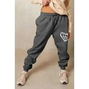 Simply Love Drawstring Heart Graphic Long Sweatpants