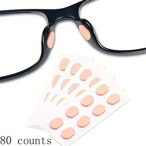 80 Eva Foam Nose Pads for Glasses, Ultra Soft Anti-Slip Cushions, Relieve Nasal Pressure, Self-Adhesive, Fits All Types of Eyeglasses