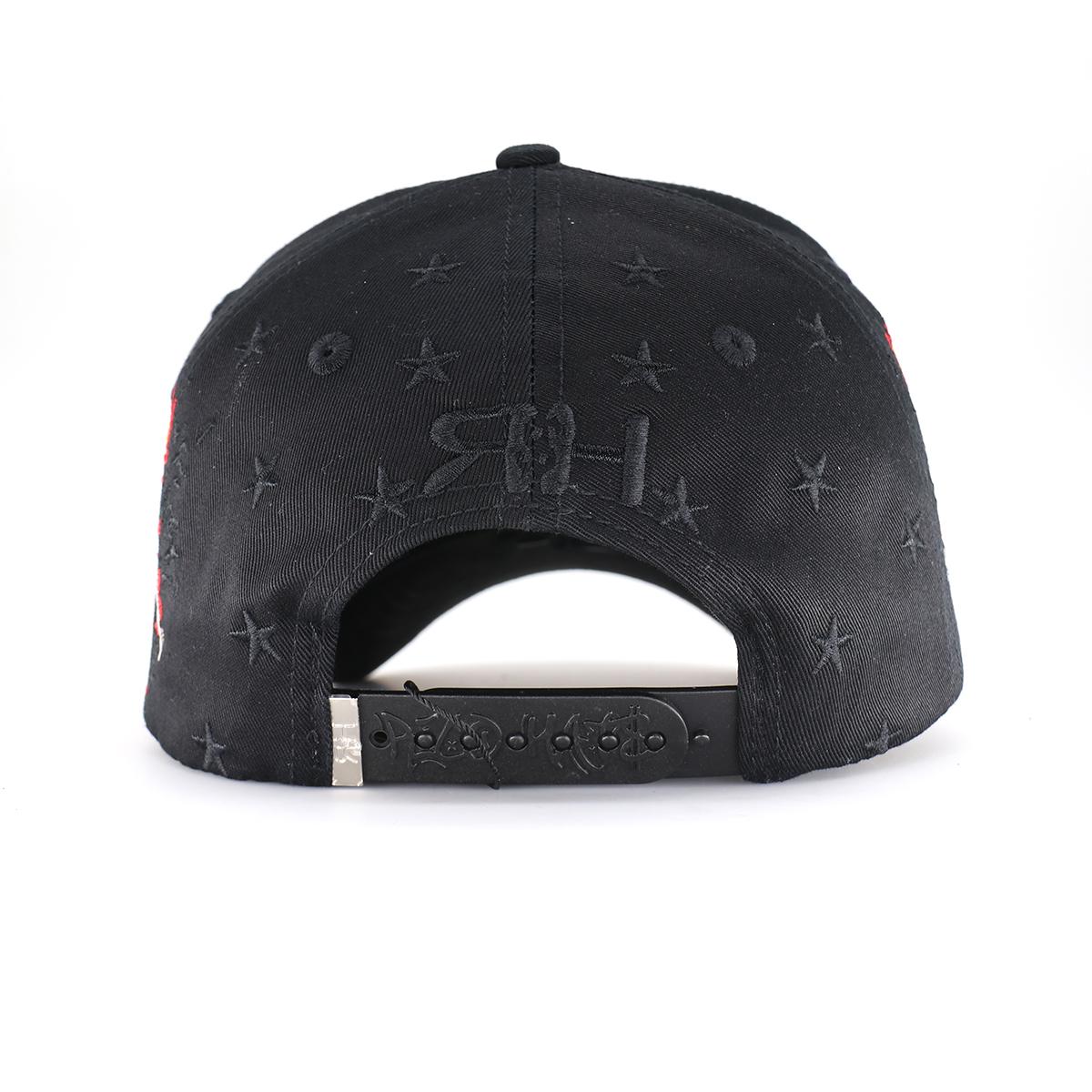 Flaming Skeleton Rhinestone Streetwear Snapback Hat - Black Embroidered Hip Hop Baseball Cap, Unisex Adjustable Urban Street Style Headwear