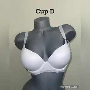 Push Up Slight Padded T-Shirt Lightly Line Plus Size Underwire, 3 Hooks, Cup D.