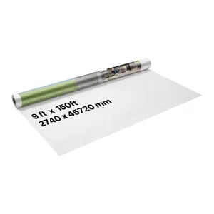 9 X 150 Ft House Wrap Drop Cloth 0.13 Mm Thick Vapor Barrier Covering For Construction Renovation And Painting Projects Moisture And Dust Resistant Weatherproof Protective Sheet Heavy Duty Polyethylene Sheeting