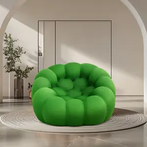 47 "inch Bubble Sofa Bed chair, Boneless Comfy Stuffed Chair, Fabric Type Mesh Memory Foam Sponge Curved Chaise, Compression Sofa Baby Round Child Floor Bean Bag Furniture Modern Colorful Upholstered for Small Space Living Room, Bedroom, Reading
