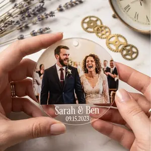 Personalized Wedding Favor Ornament – Bulk Acrylic Destination Keepsake Gift