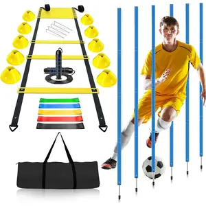 Soccer Agility  Poles Equipment|Adjustable Soccer Equipment for  Includes 6 Flexible Agility Poles