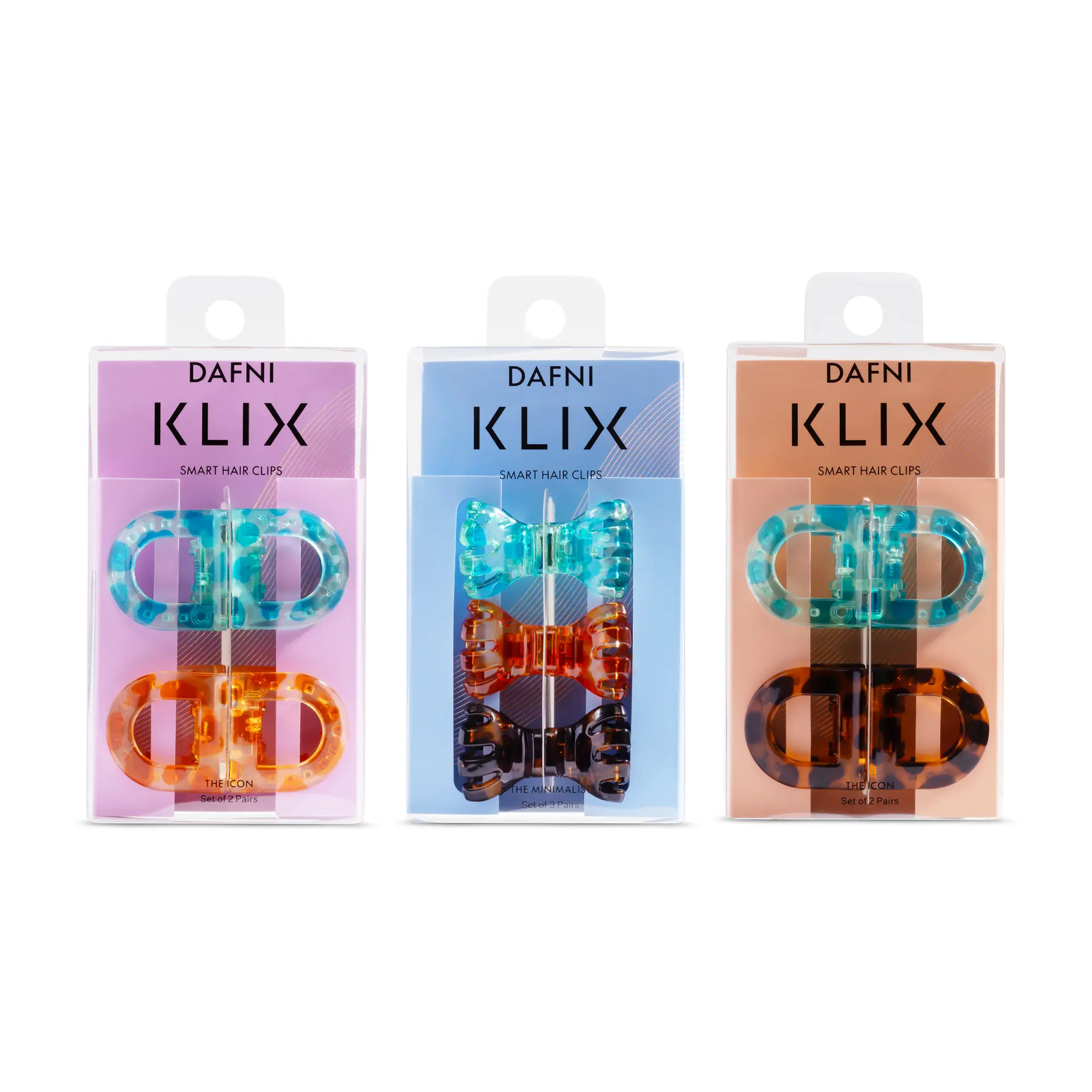DAFNI KLIX Magnetic Hair Clips - Bundle x 7 - Minimalist & Icon Hairclips Seamless Connection with Exclusive Sticky Pad for Mirrors - Strong Magnetic Hold, No Slipping No Tugging