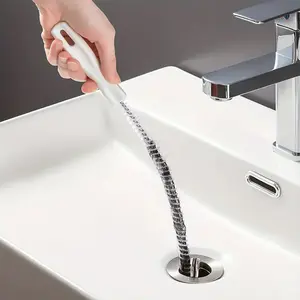 Bathroom Hair Sewer Cleaning Brush,  1 Count Flexible Drain Cleaner, Drain Clog Remover, Sink Hair Remover, Bathroom Sewer Cleaning Brush, Home Supplies