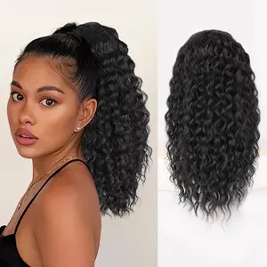 【Flash Sale】Curly Drawstring Ponytail Extension for Women Soft Natural Synthetic Hairpiece For Daily Thick fluffy Loose Hair extensions