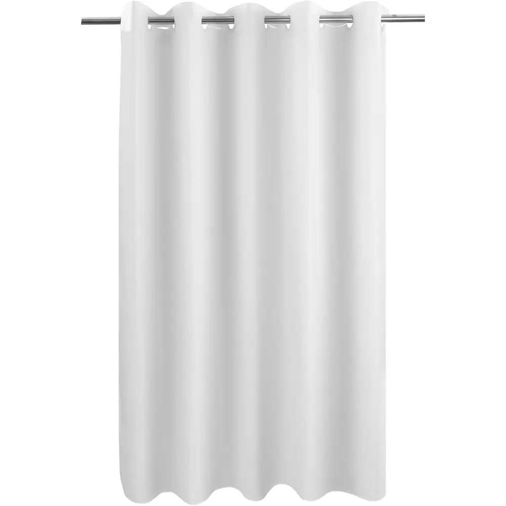 No Hook Hotel Cloth Shower Curtain Microfiber-Waterproof Soft Washable Fabric Shower Curtain or Liner with Magnets, White, Standard Size