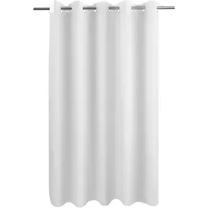 No Hook Hotel Cloth Shower Curtain Microfiber-Waterproof Soft Washable Fabric Shower Curtain or Liner with Magnets, White, Standard Size