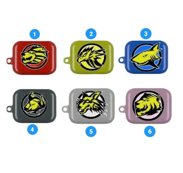 [Retro Superhero Style] Power Rangers Gao Inspired AirPods Case for AirPods Pro 3/2/1 & AirPods 4/3/2/1, Soft TPU Shockproof Protective Cover, Wireless Charging Compatible, Classic Hero Fan Gift