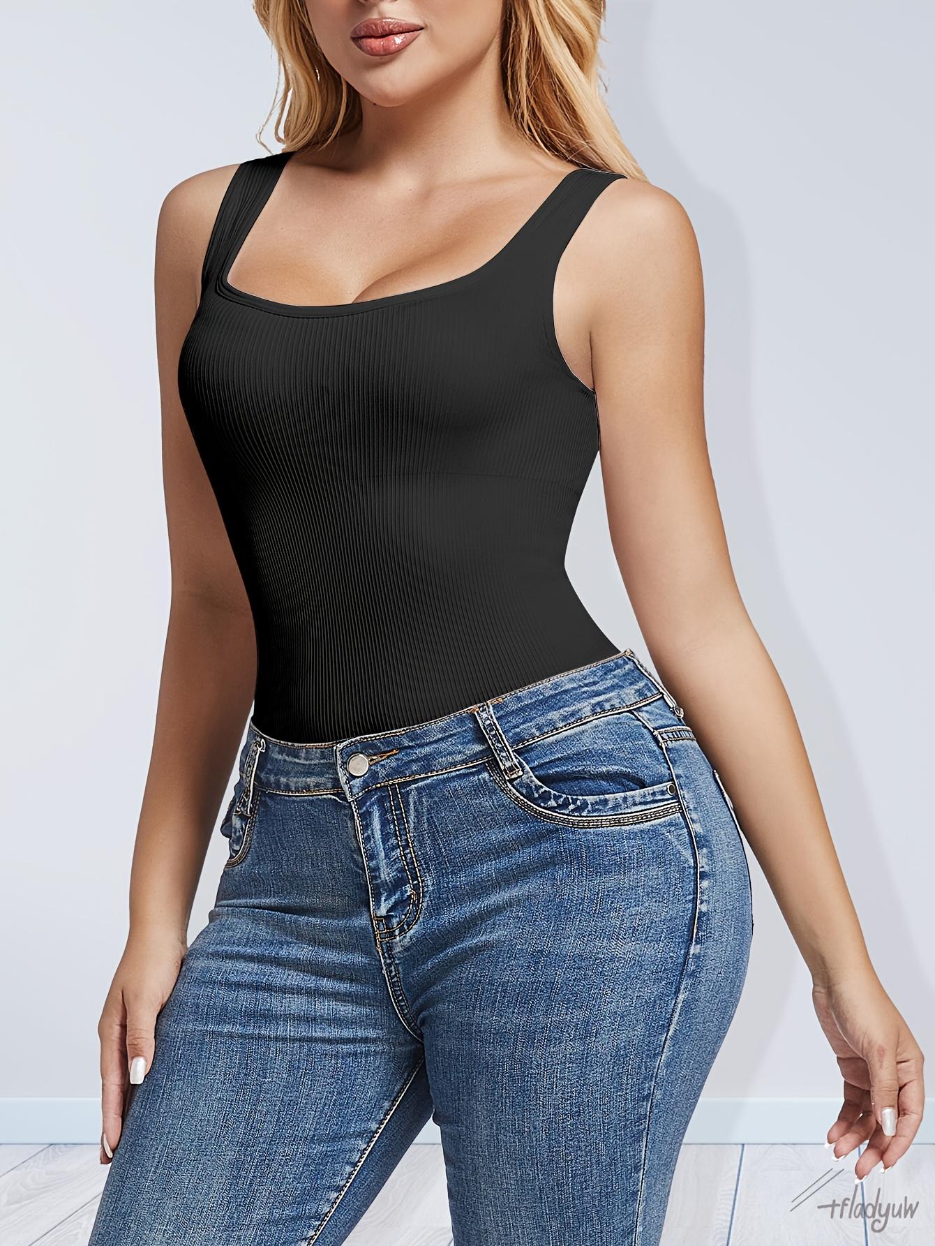 Spring and summer solid color square neck Women's body shaping briefs, bodysuits bodysuits tummy lifting and hip lifting sexy vest square neck threaded briefs comfortable body shaping bodysuits