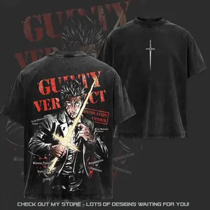 Hiromi Higuruma Jujutsu Kaisen Washed Tee - Hoodie | Vintage Washed Anime Graphic Tee - Executioner Sword Judgement Court Dark Aesthetic Oversized Streetwear Shirt for Anime Fans, Summer Outfits, Gift For Him Her