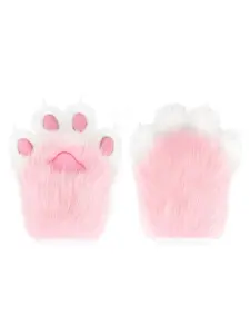 Handmade Role-Playing Costume Accessories Fursuit Animal Claw Gloves, Plush Nail Accessory Set, Perfect for Cosplay, Party and Animal Costumes, Party Event Props