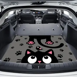 1 durable car trunk pad with pink cartoon cat paw print design, cute and playful style, made of easy-to-clean material, suitable for all vehicles, interior upgrades, and car interior accessories, Car Mats, Car Trunk Liner