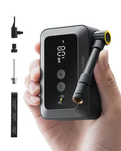 HOTO Mini Bike Tire Pump 25s Fast Inflate with Gauge 150PSI Portable Electric Air Pump for Road Motorcycle Mountain Bikes Wireless Outdoor Inflator motorcycle accessories