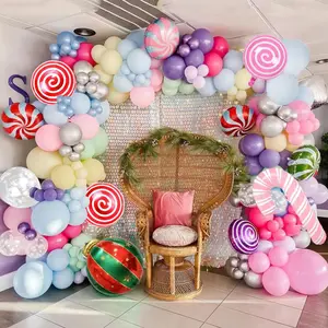 Christmas Balloon Garland Arch kit with 158 Pcs Xmas Candyland Balloons Arch Candy Balloon for Christmas Party Decorations Xmas New Year Birthday Party Supplies