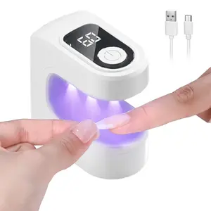Mini Wireless UV LED Nail Lamp  Portable Flash Cure Nail Dryer  30/60s Timer Type-C Rechargeable Gel Light for Home DIY Manicure
