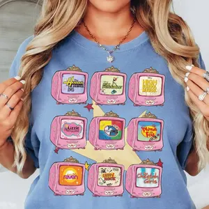 Y2K TV Channel Sweatshirt Shirt, High School Musical Phineas Ferb Thats So Raven Nostalgic TV Shows Tee Retro Aesthetic Shirt