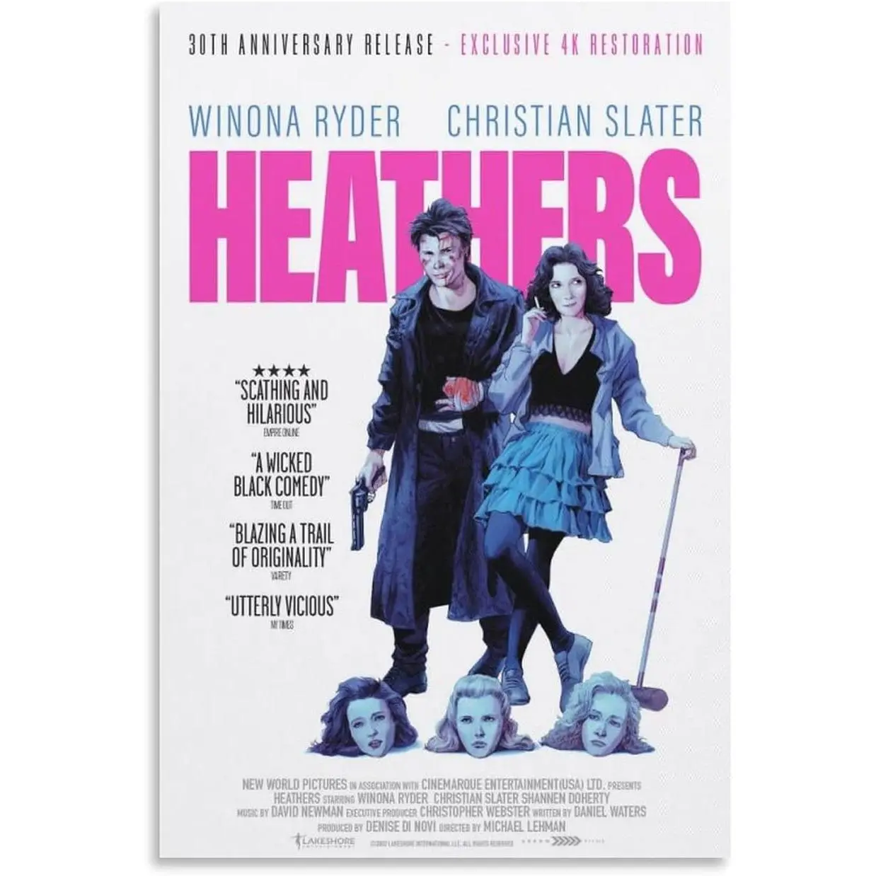 Room Aesthetic Poster Classic Movie Heathers Movie Poster Cool Artwork Wall Art Home Decor Creative Gift Poster Decorative Painting Canvas Wall Art Living Room Posters Bedroom Painting