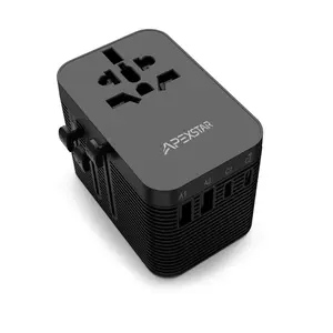 Apexstar Universal Travel Adapter PD20W International Power Adapter 2 USB-C & 2 USB-A Fast Charging Chargers for Europe UK USA Australia