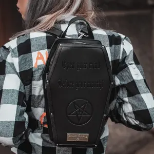 Forbidden Alchemy | Open your Mind Coffin | leather coffin Backpack