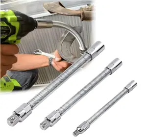 3-in-1 Universal Electric Socket Wrench Set with Bendable Shaft, Extension Rod & Force Connector - Perfect for Home, Auto & Office Repairs