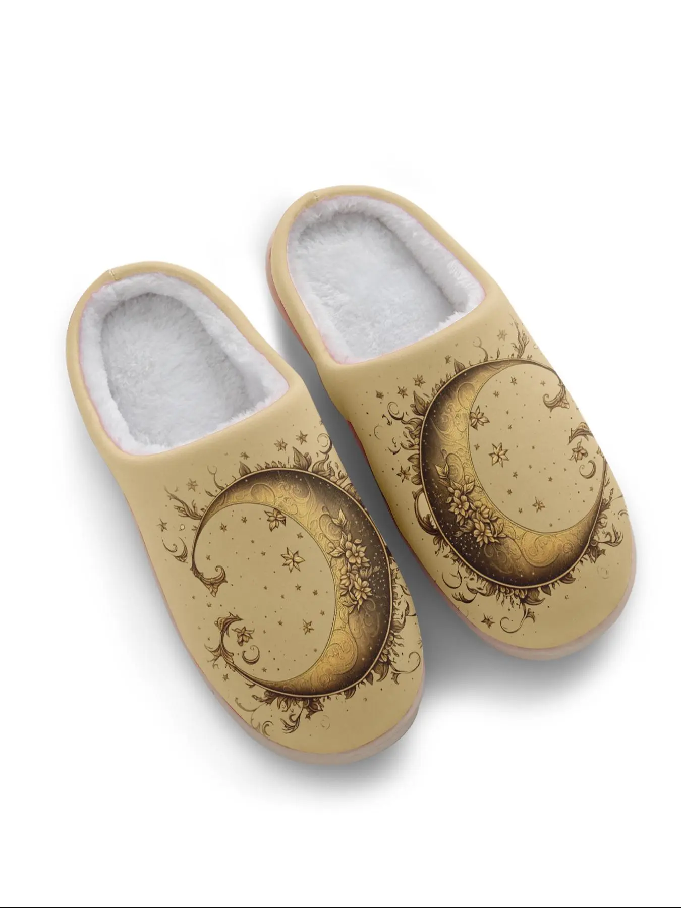Women's Moon Pattern Slippers, Casual Soft Comfortable Home Slippers, Lightweight Breathable Non-slip Slippers for Indoor & Outdoor Wear