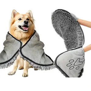 Fast Drying Super Absorbent Pet Towel for Cats and Dogs, Soft Bathing, Swimming, and Grooming Towel, Ideal for Wet Walks and Travel