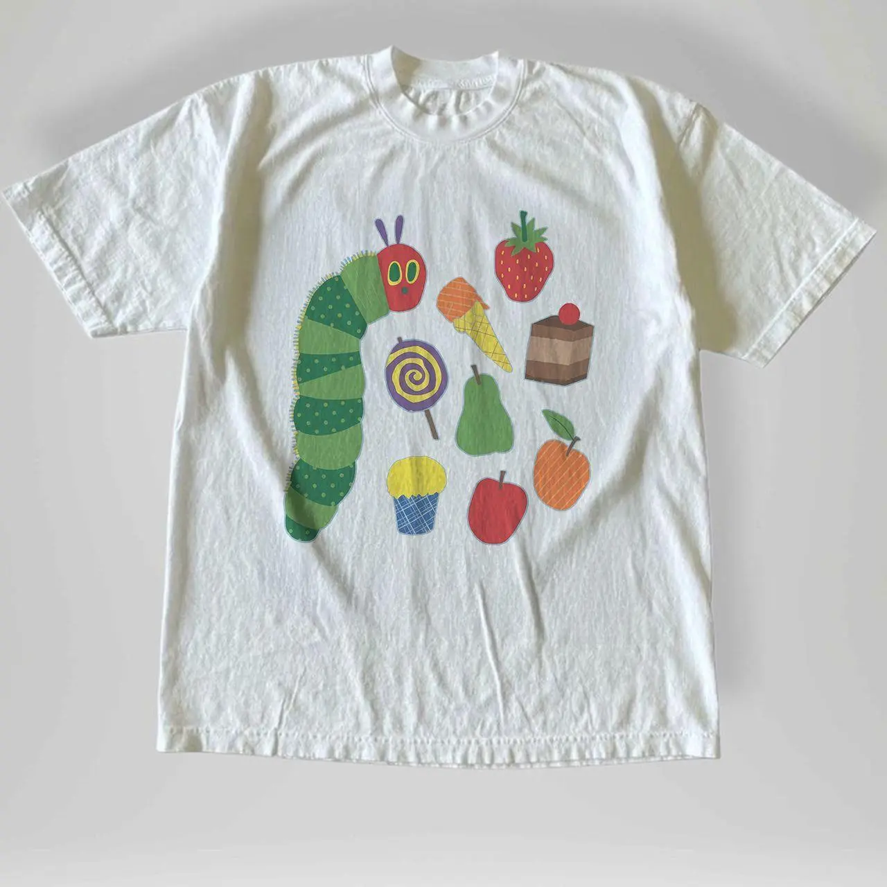 Gildan Men's and Women's T-shirt, Vintage Style The Very Hungry Caterpillar Graphic Tee, Animal Tee, Gifts Shirt, Unisex Vintage Graphic Tees Gothic Grunge Y2k Emo Scene Amity Affliction Style Clothes Men Women Streetwear