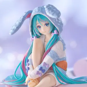 Hatsune Miku Rabbit Ear Hooded Pajama Noodle Stopper Figure